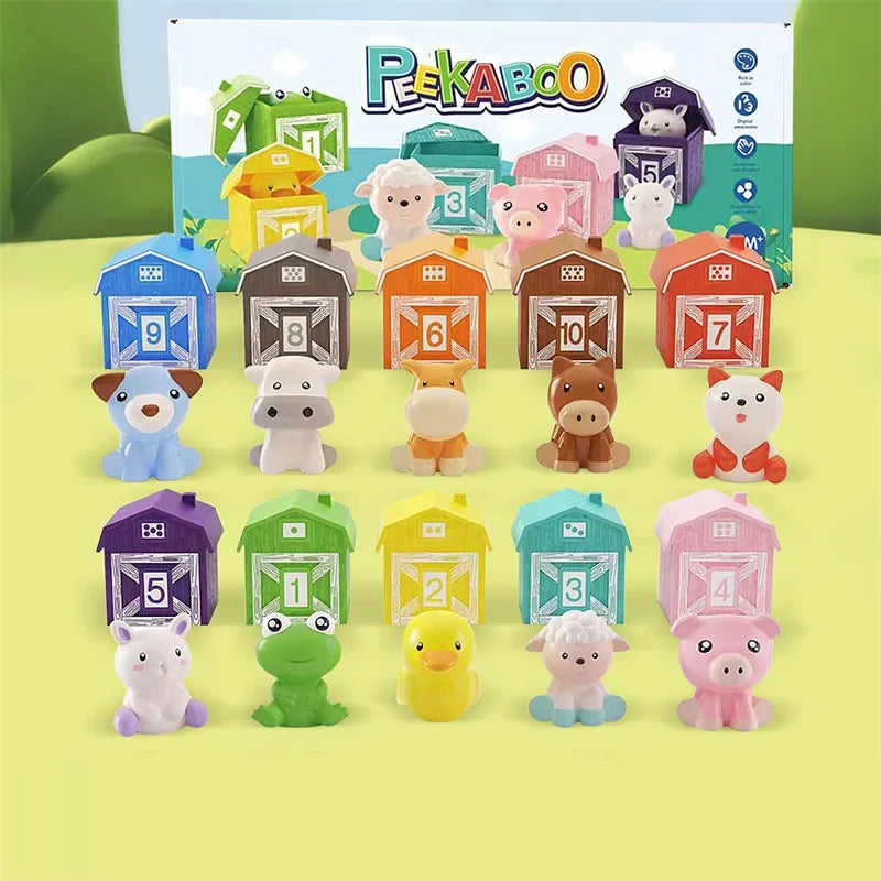 Brinquedo Montessoriano Casinhas de Animais e Fantoches de Dedo.