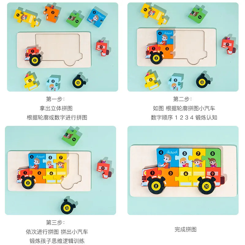Puzzle de Madeira Educativo 3D