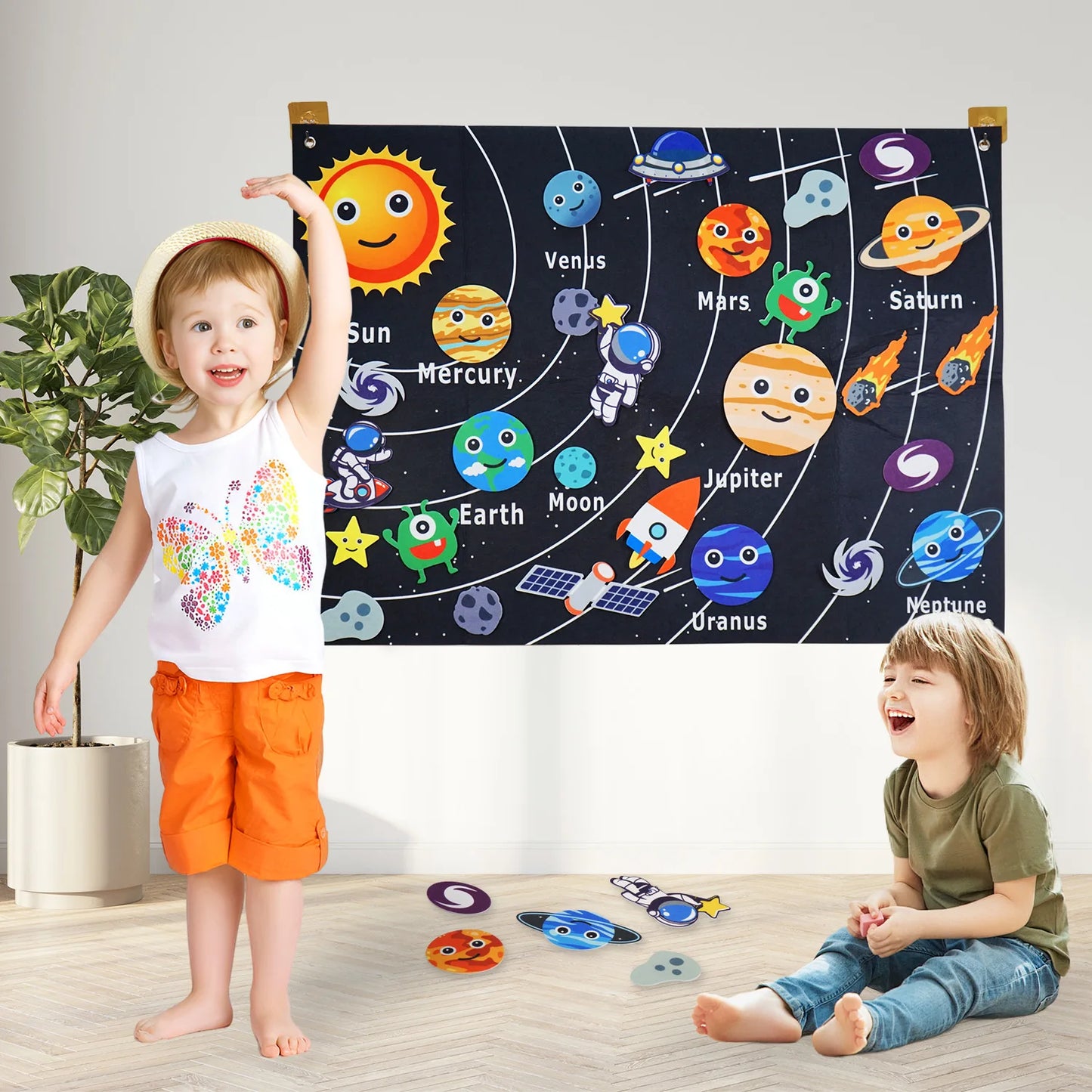 Aprendizagem de Quadro de Feltro do Espaço Sideral