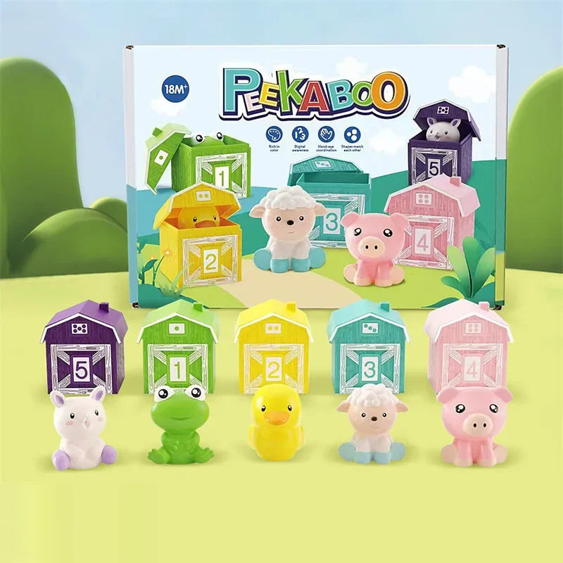 Brinquedo Montessoriano Casinhas de Animais e Fantoches de Dedo.