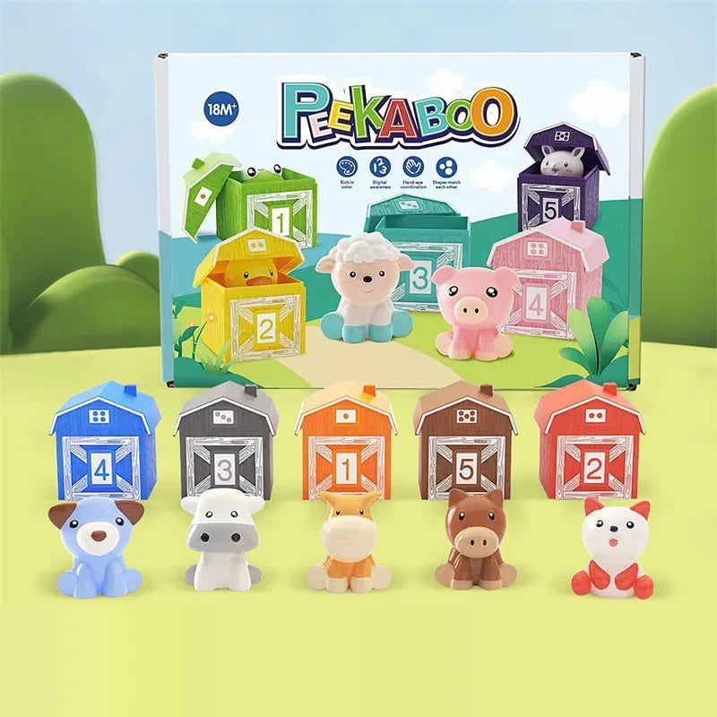 Brinquedo Montessoriano Casinhas de Animais e Fantoches de Dedo.