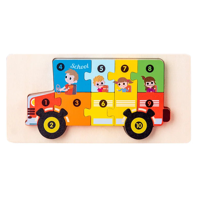 Puzzle de Madeira Educativo 3D