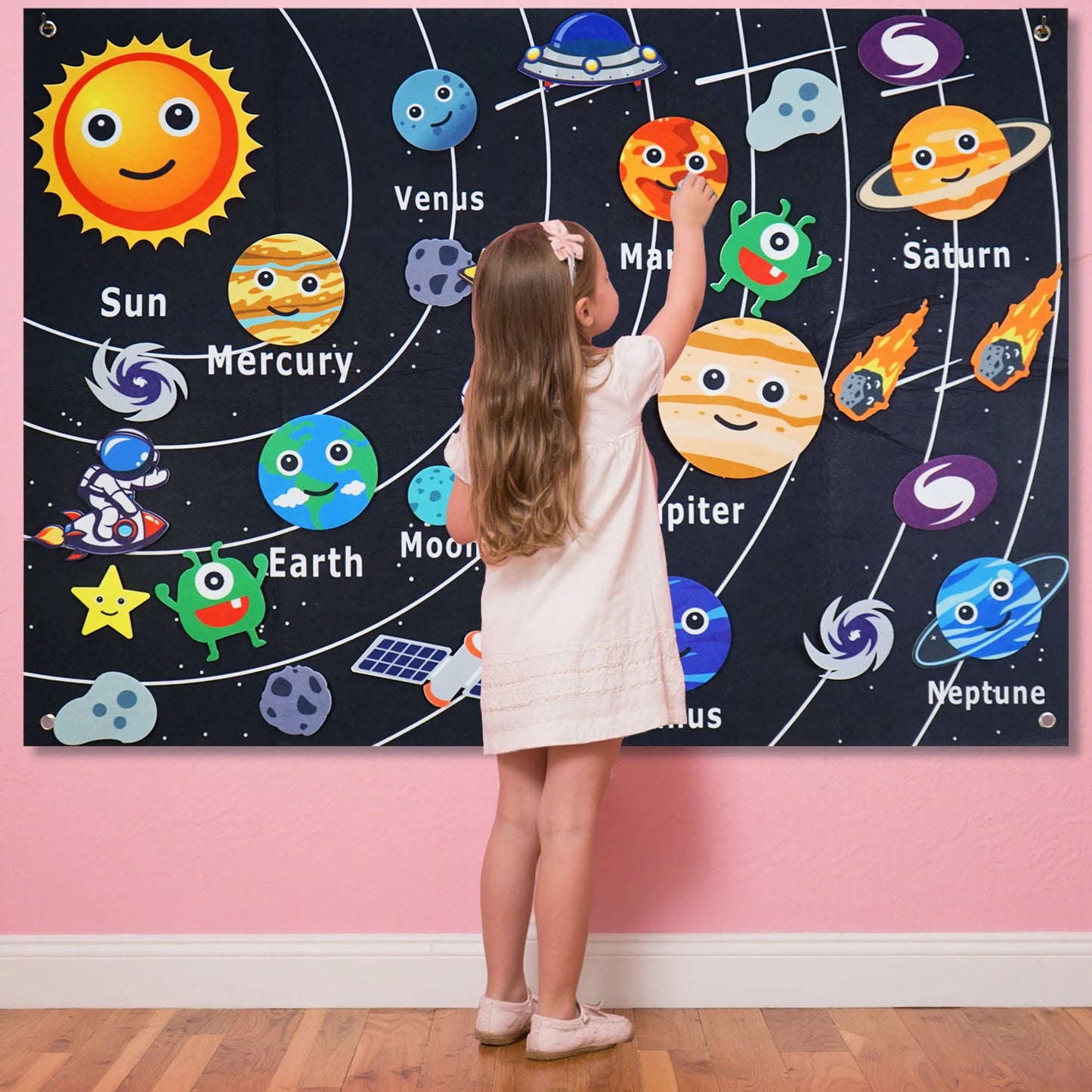 Aprendizagem de Quadro de Feltro do Espaço Sideral
