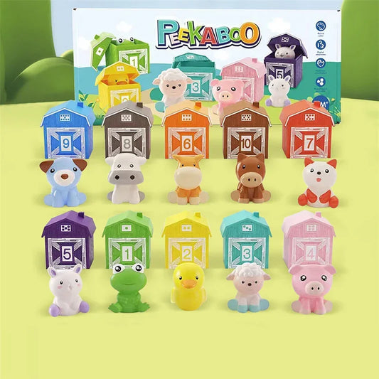 Brinquedo Montessoriano Casinhas de Animais e Fantoches de Dedo.