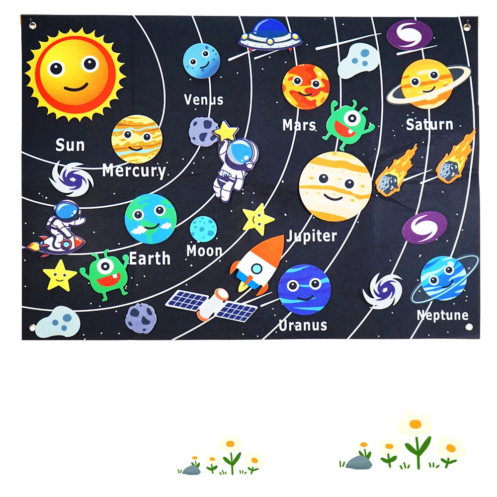 Aprendizagem de Quadro de Feltro do Espaço Sideral