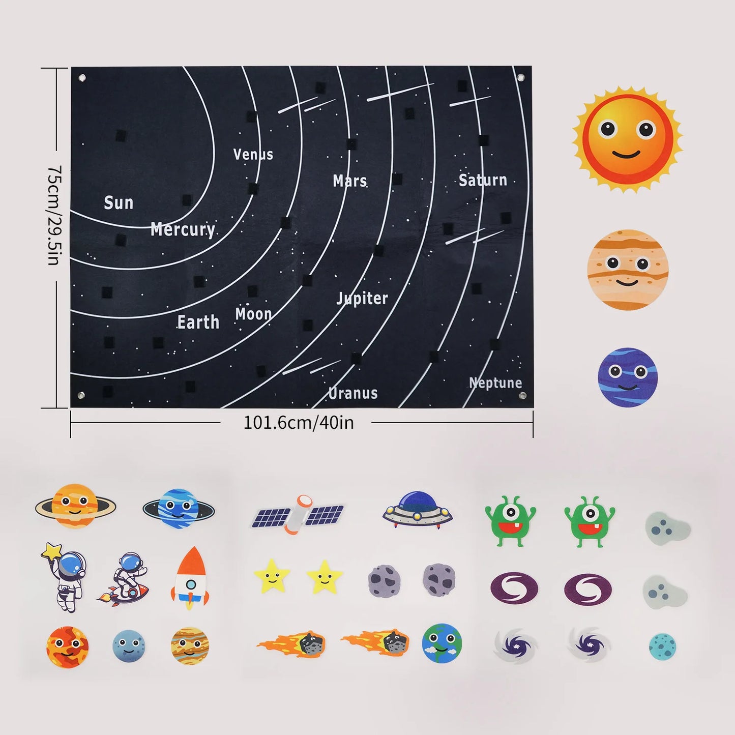 Aprendizagem de Quadro de Feltro do Espaço Sideral